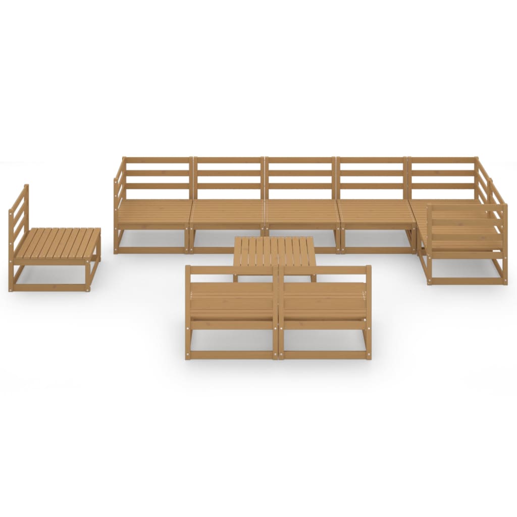 

vidaXL 10-delige Loungeset massief grenenhout honingbruin
