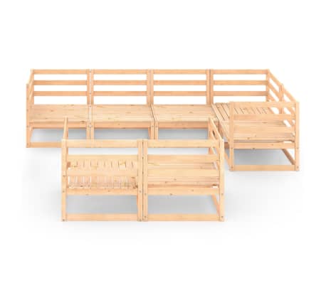 vidaXL Sodo poilsio baldų komplektas, 7 dalių, pu&scaron;ies medienos masyvas