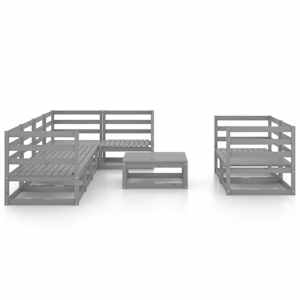 vidaXL 8-tlg. Garten-Lounge-Set Grau Massivholz Kiefer
