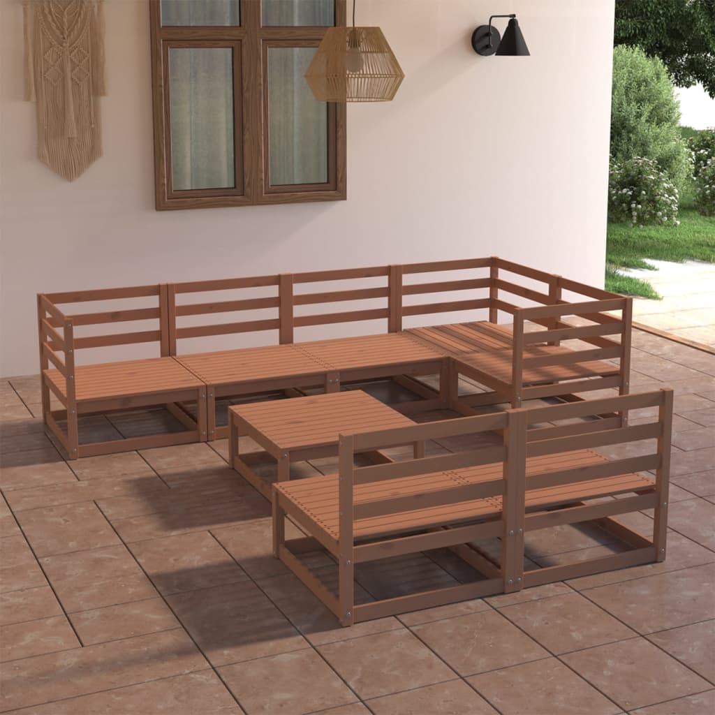 vidaXL 8-tlg. Garten-Lounge-Set Honigbraun Massivholz Kiefer