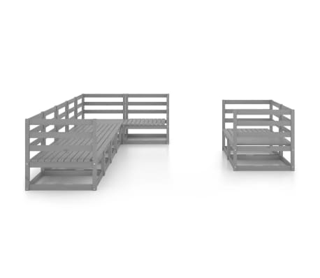 vidaXL Sodo poilsio baldų komplektas, 8 dalių, pilkas, pu&scaron;ies masyvas