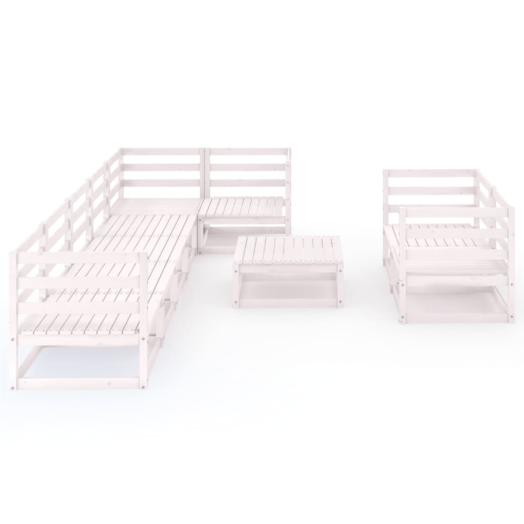 

vidaXL 9-delige Loungeset massief grenenhout wit