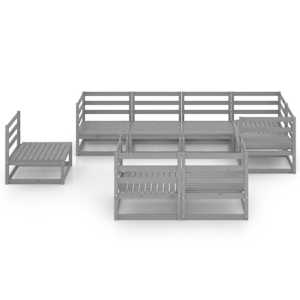 vidaXL Hagesofagruppe 8 deler gr&aring; heltre furu