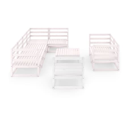 vidaXL 9-delige Loungeset massief grenenhout wit