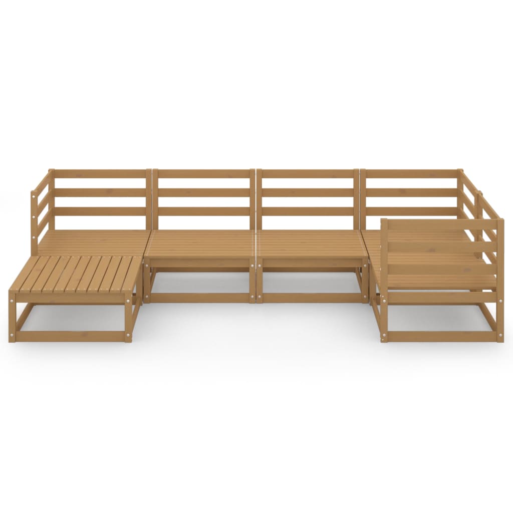 

vidaXL 6-delige Loungeset massief grenenhout honingbruin