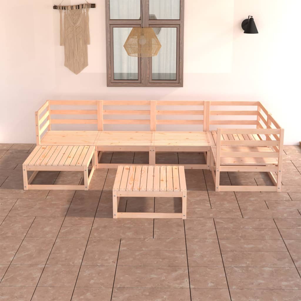 vidaXL 7-tlg. Garten-Lounge-Set Massivholz Kiefer