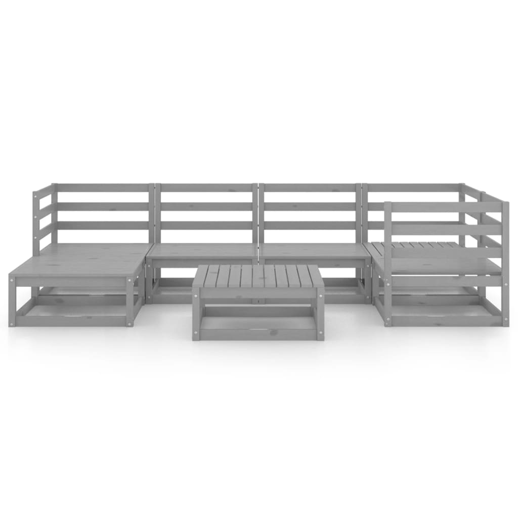 

vidaXL 7-delige Loungeset massief grenenhout grijs