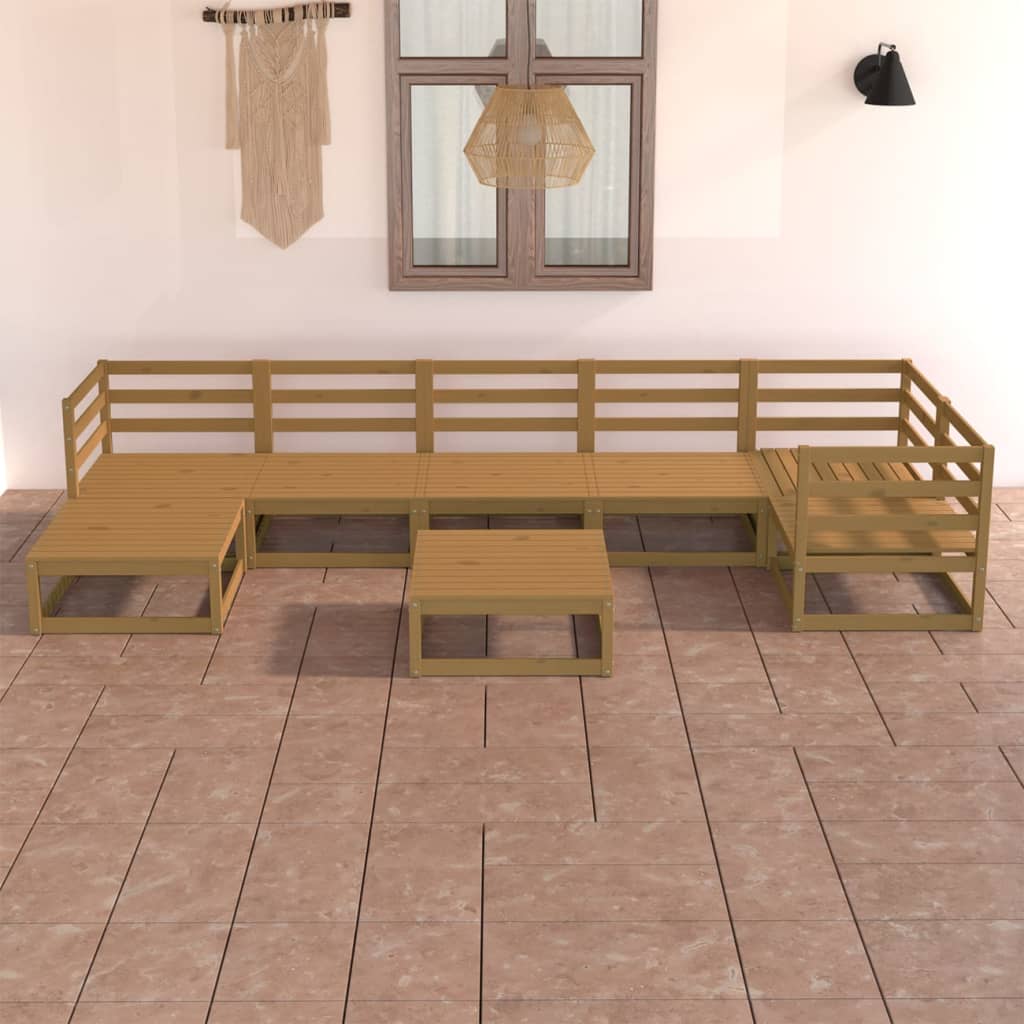 vidaXL 8-tlg. Garten-Lounge-Set Honigbraun Massivholz Kiefer