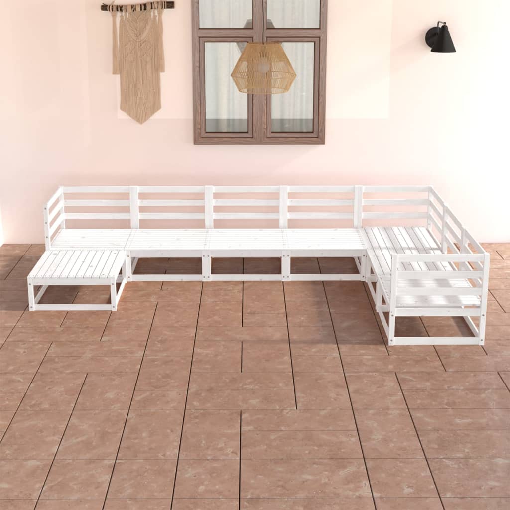 Ogrodowy zestaw mebli wypoczynkowych, biały, drewno sosnowe, 70x70x67 cm