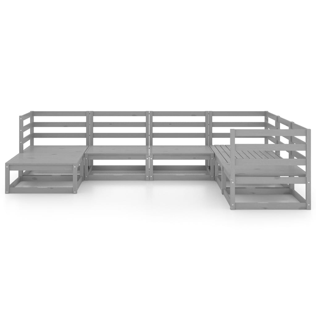 

vidaXL 7-delige Loungeset massief grenenhout grijs