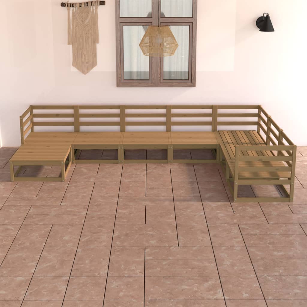 vidaXL 7-tlg. Garten-Lounge-Set Honigbraun Massivholz Kiefer