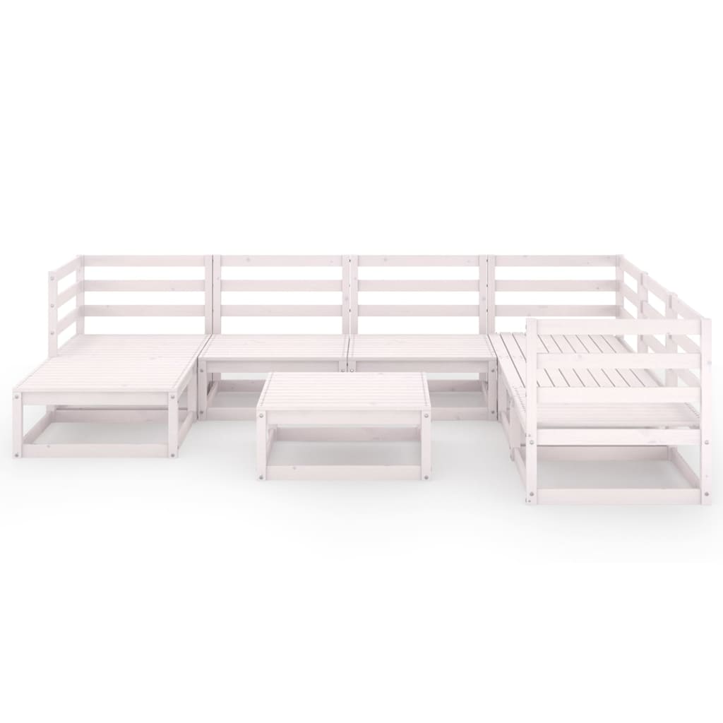 

vidaXL 8-delige Loungeset massief grenenhout wit