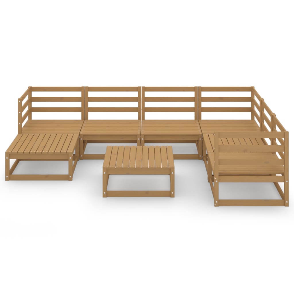 

vidaXL 8-delige Loungeset massief grenenhout honingbruin