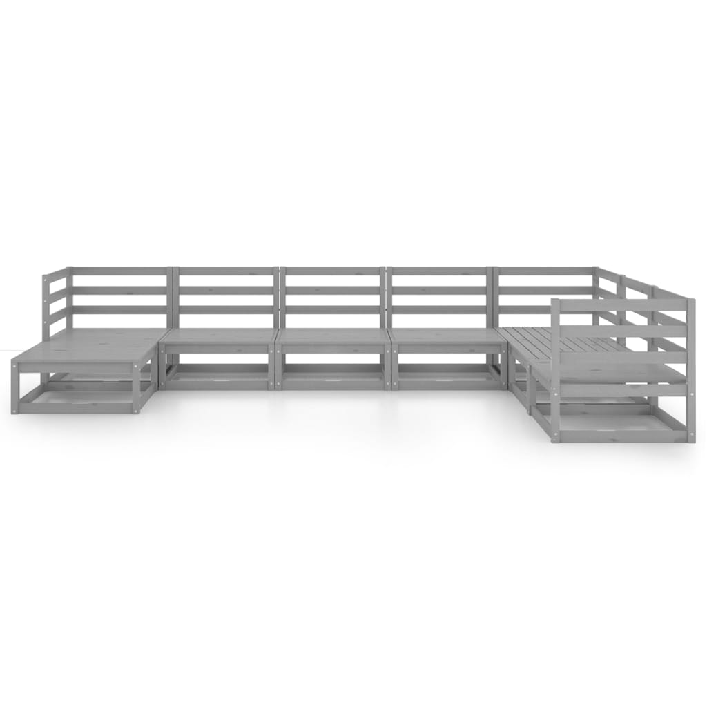 

vidaXL 8-delige Loungeset massief grenenhout grijs