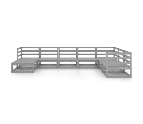 vidaXL Sodo poilsio baldų komplektas, 8 dalių, pilkas, pu&scaron;ies masyvas