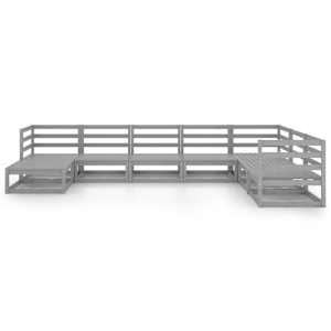 vidaXL Sodo poilsio baldų komplektas, 8 dalių, pilkas, pu&scaron;ies masyvas