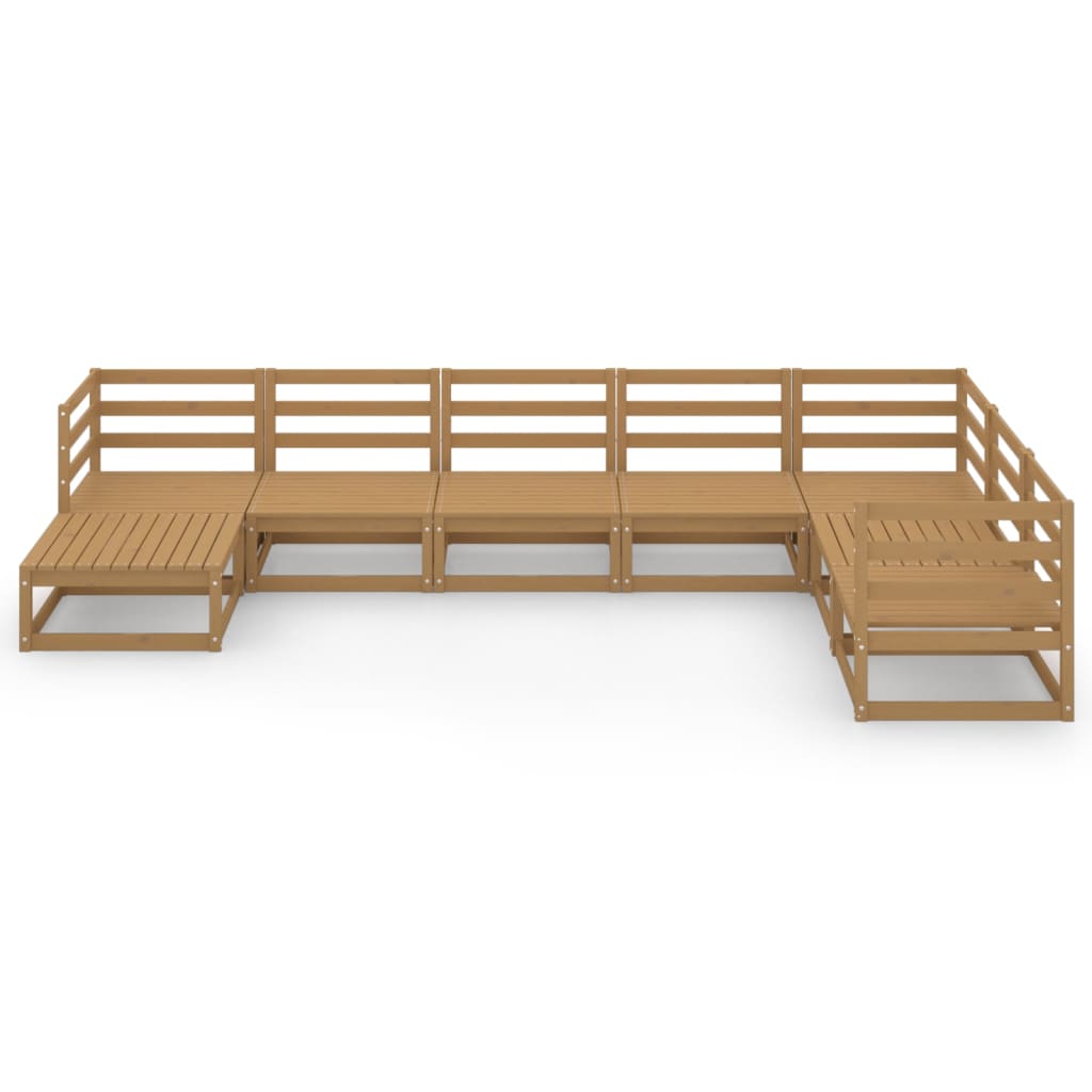 

vidaXL 8-delige Loungeset massief grenenhout honingbruin