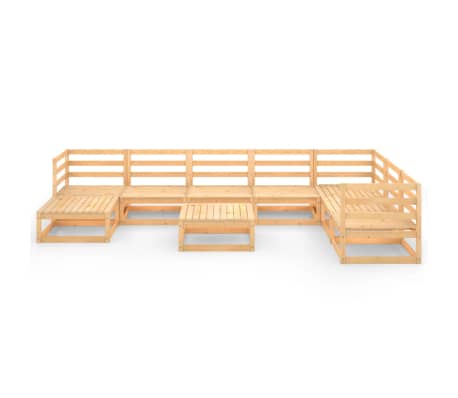 vidaXL 3075719 VidaXL طقم جلسة حديقة 9ق خشب صنوبر صلب (2x805700+805705)