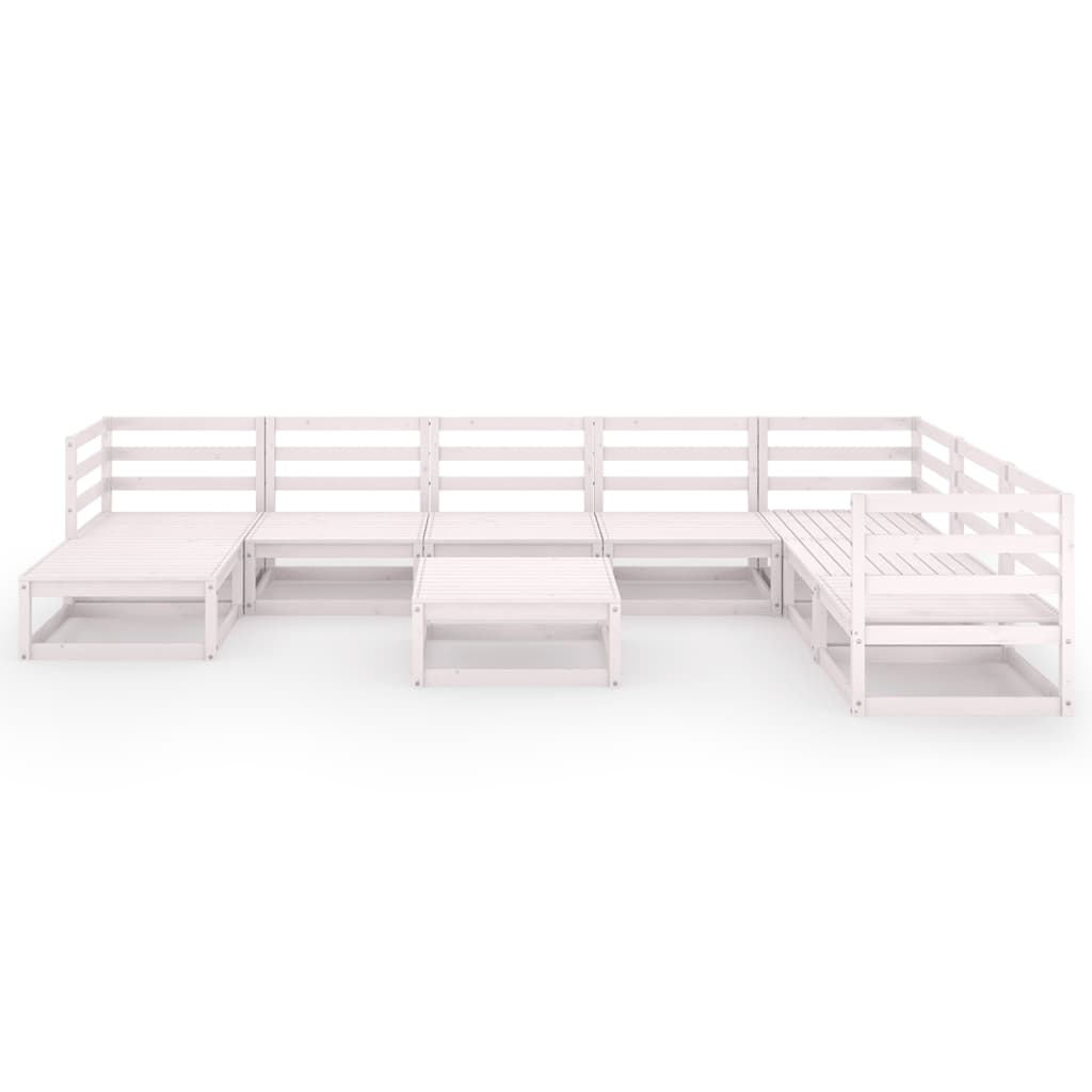 

vidaXL 9-delige Loungeset massief grenenhout wit