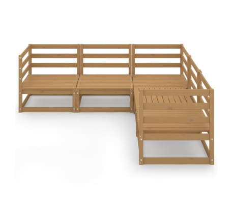 vidaXL Set mobilier de grădină, 5 piese, maro miere, lemn masiv de pin