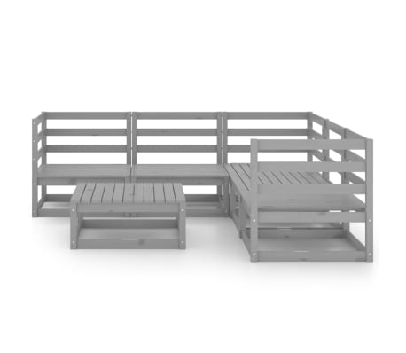 vidaXL Sodo poilsio baldų komplektas, 6 dalių, pilkas, pu&scaron;ies masyvas