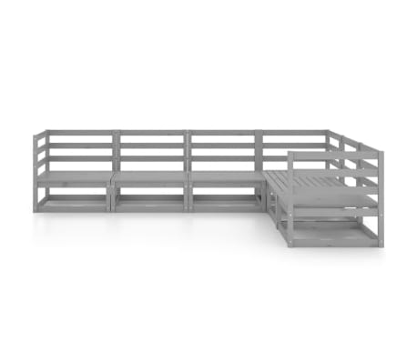 vidaXL Sodo poilsio baldų komplektas, 6 dalių, pilkas, pu&scaron;ies masyvas