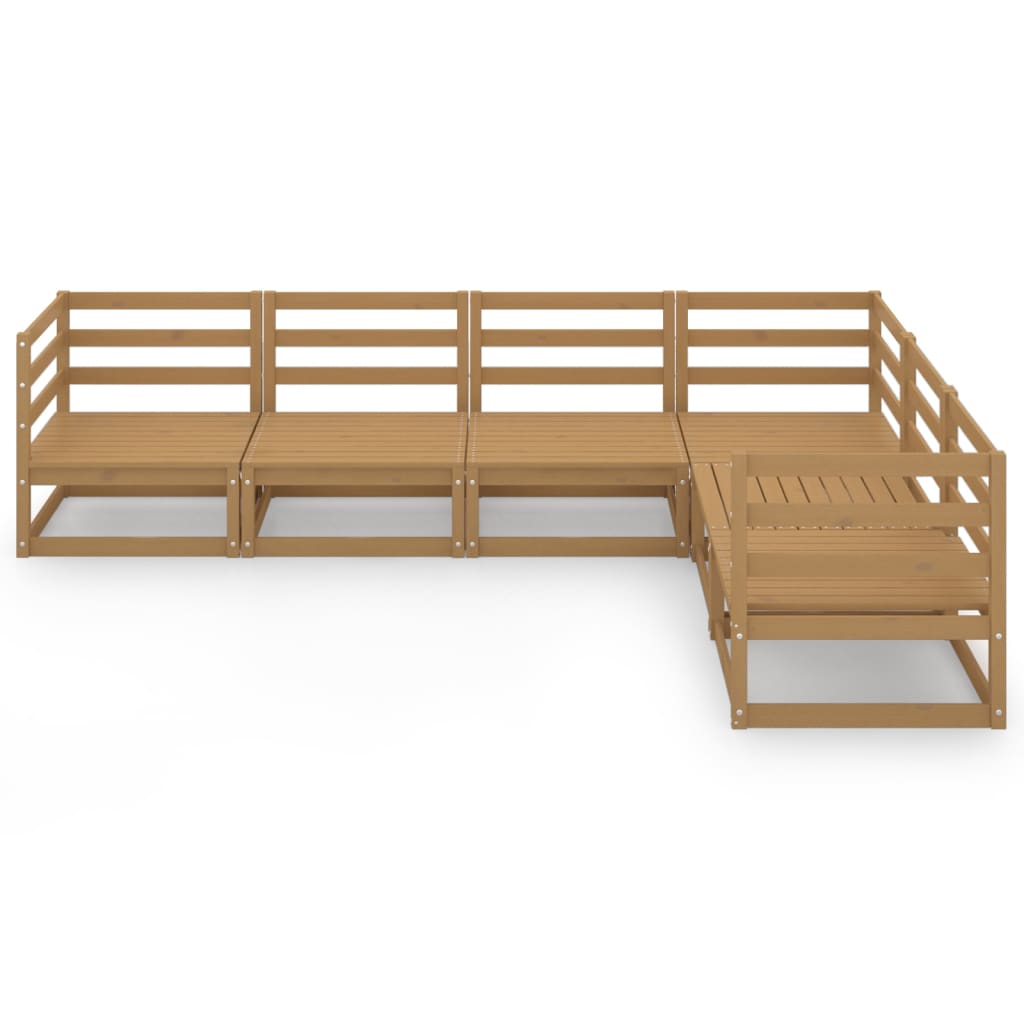 

vidaXL 6-delige Loungeset massief grenenhout honingbruin