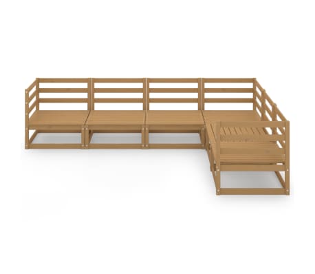 vidaXL 6 Piece Garden Lounge Set Honey Brown Solid Wood Pine