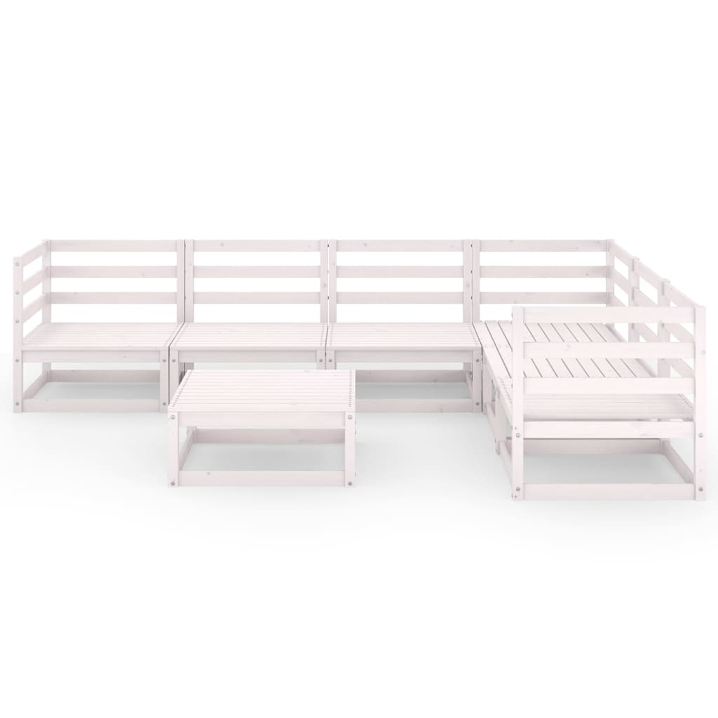 

vidaXL 7-delige Loungeset massief grenenhout wit