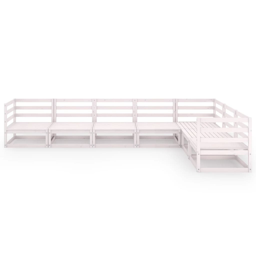 

vidaXL 7-delige Loungeset massief grenenhout wit