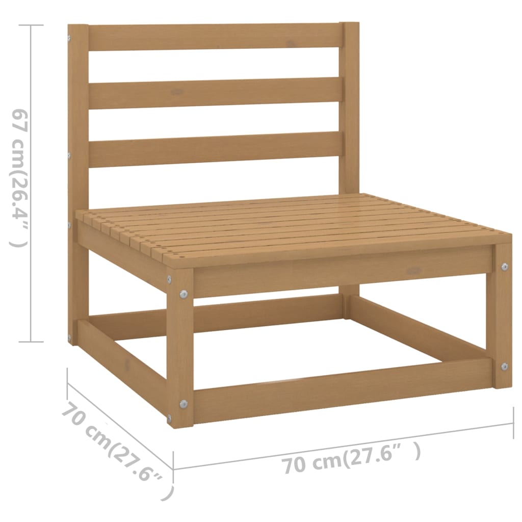 Set mobilier de grădină, 7 piese, maro miere, lemn masiv pin