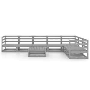 vidaXL Sodo poilsio baldų komplektas, 8 dalių, pilkas, pu&scaron;ies masyvas