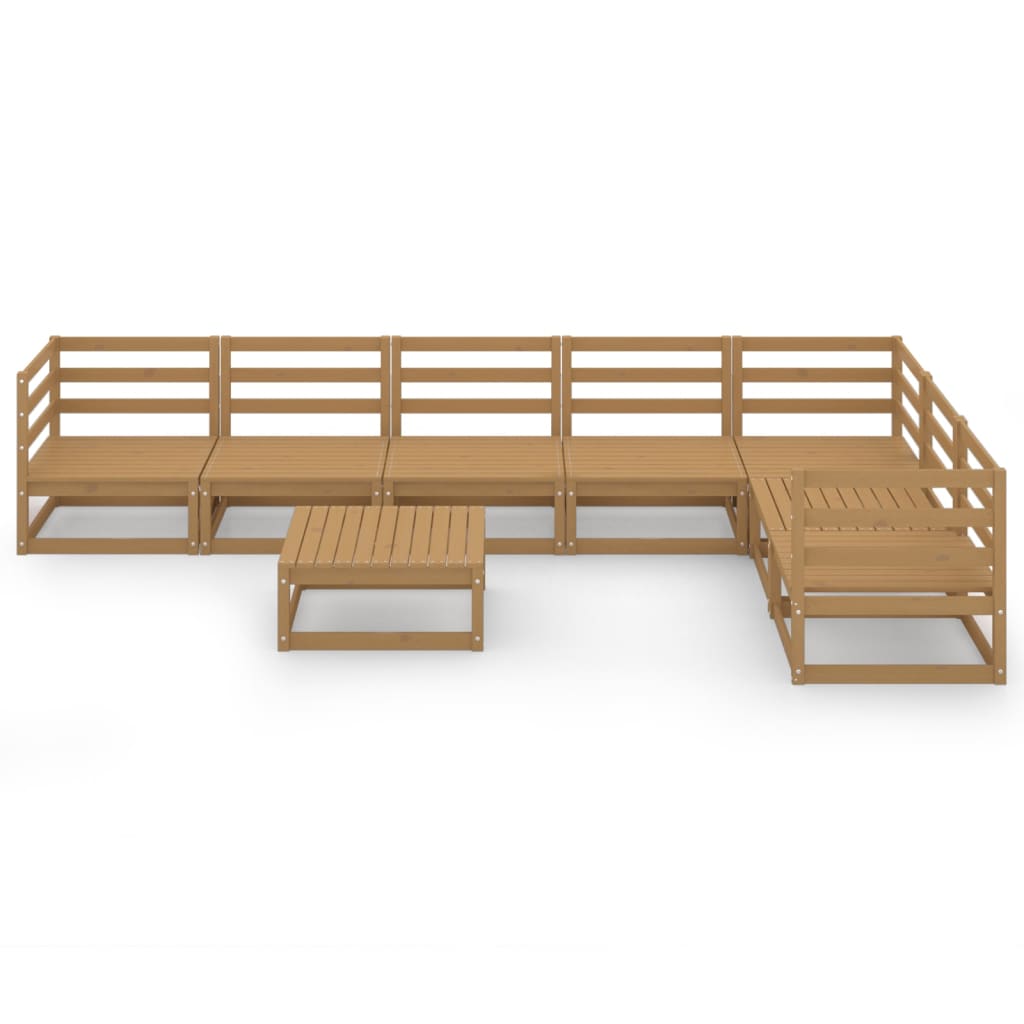 

vidaXL 8-delige Loungeset massief grenenhout honingbruin