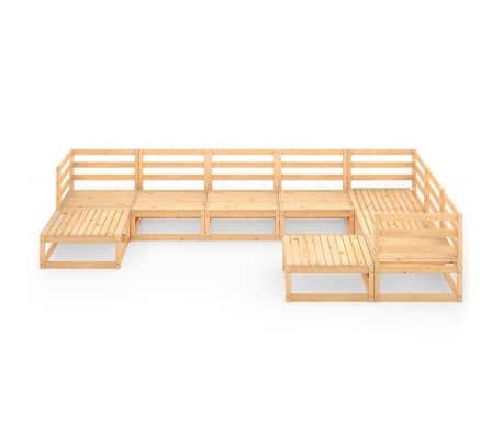 vidaXL Set mobilier de grădină, 9 piese, lemn masiv de pin