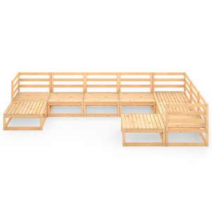 vidaXL Set mobilier de grădină, 9 piese, lemn masiv de pin