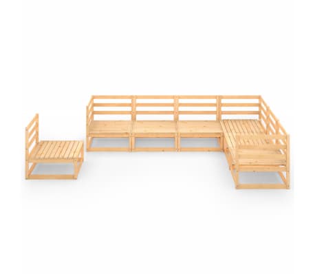 vidaXL Sodo poilsio baldų komplektas, 7 dalių, pu&scaron;ies medienos masyvas