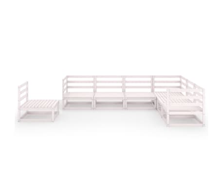 vidaXL Sodo poilsio baldų komplektas, 7 dalių, baltas, pu&scaron;ies masyvas
