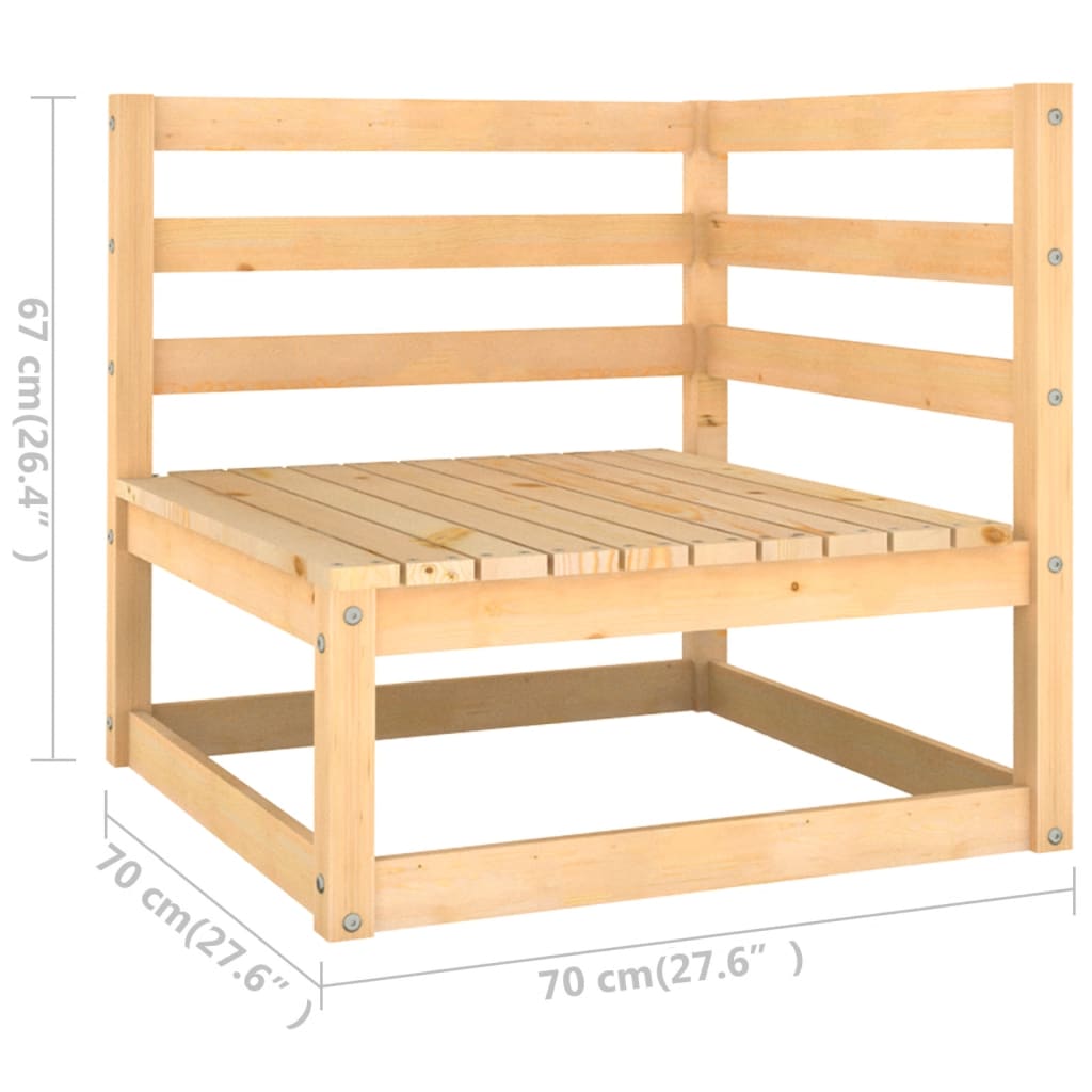 Zestaw mebli ogrodowych sosnowych - 70x70x67 cm, kolor naturalny