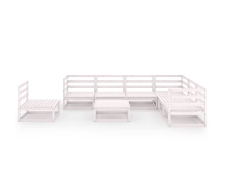 vidaXL Sodo poilsio baldų komplektas, 8 dalių, baltas, pu&scaron;ies masyvas