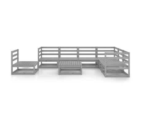 vidaXL Sodo poilsio baldų komplektas, 8 dalių, pilkas, pu&scaron;ies masyvas