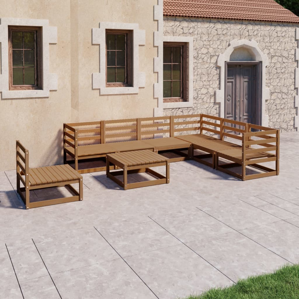 vidaXL 8-tlg. Garten-Lounge-Set Honigbraun Massivholz Kiefer