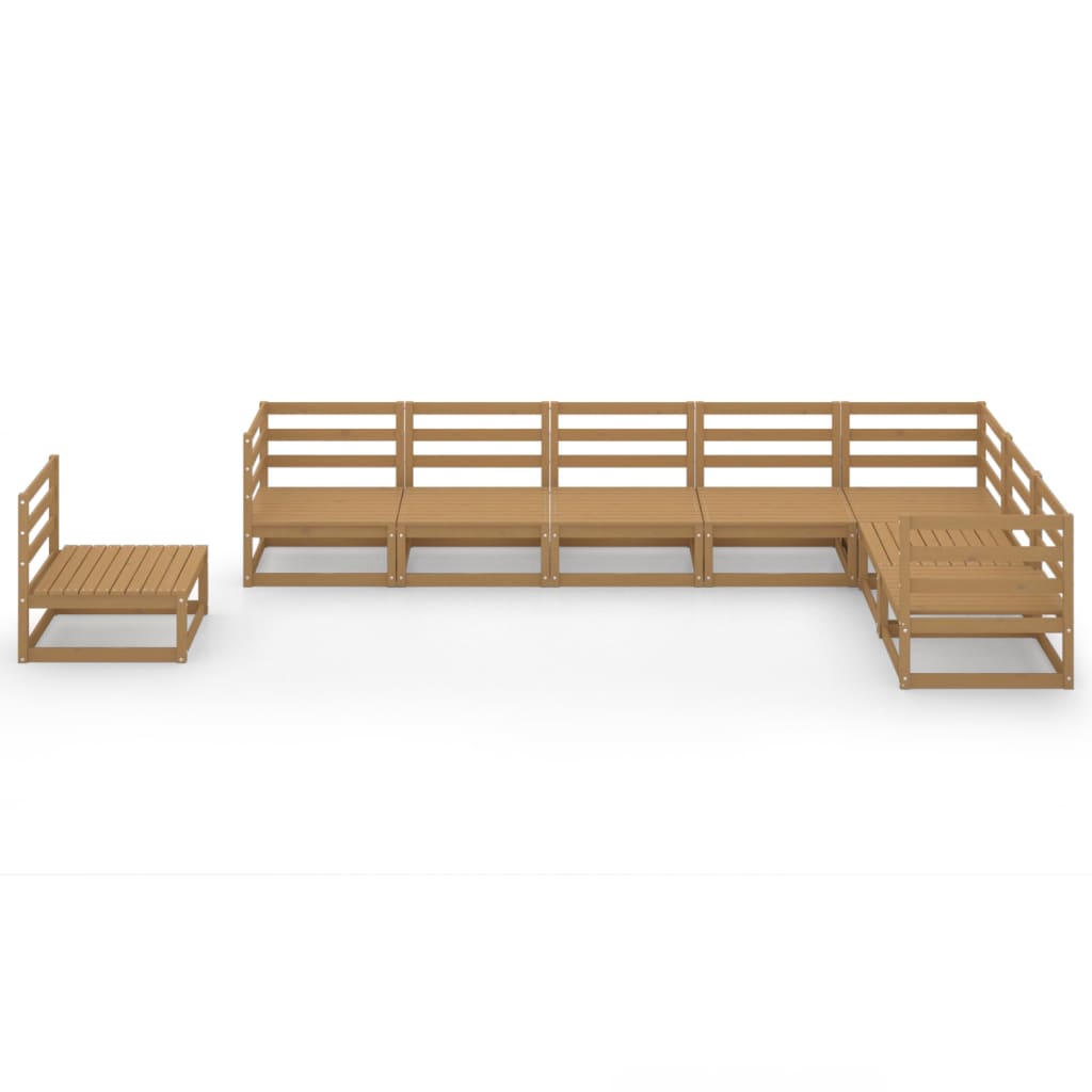 

vidaXL 8-delige Loungeset massief grenenhout honingbruin