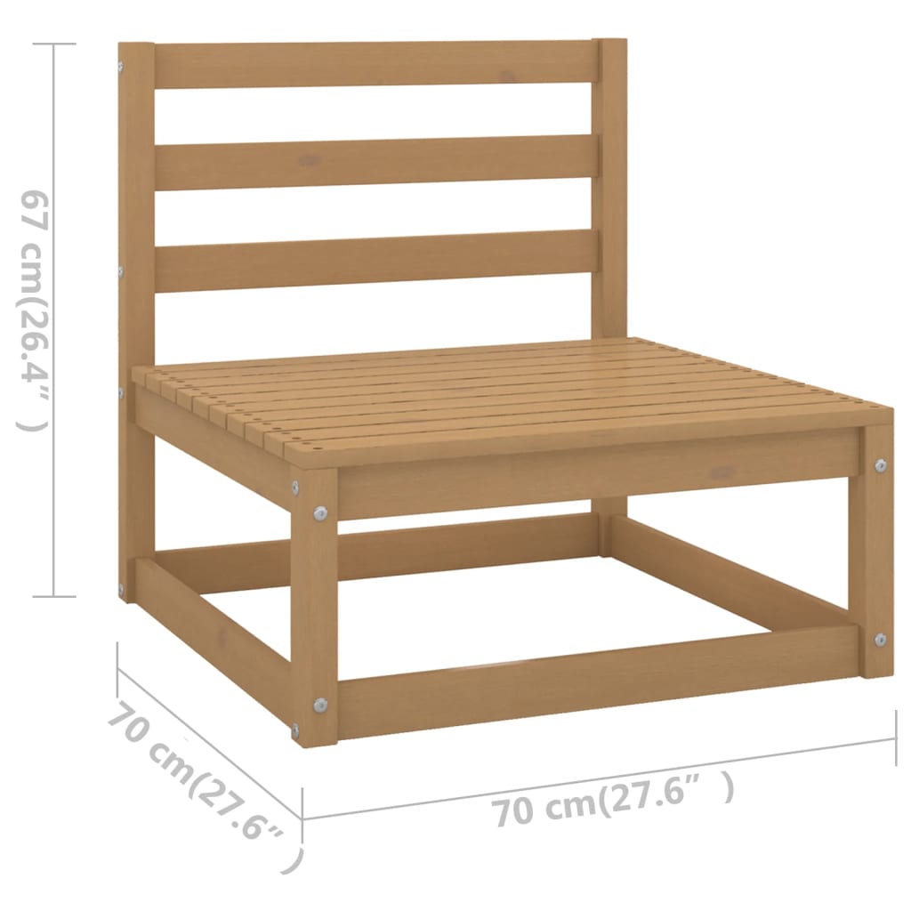 Set mobilier de grădină, 8 piese, maro miere, lemn masiv de pin