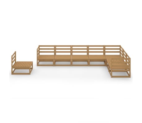 vidaXL Salon de jardin 8 pcs marron miel bois de pin massif