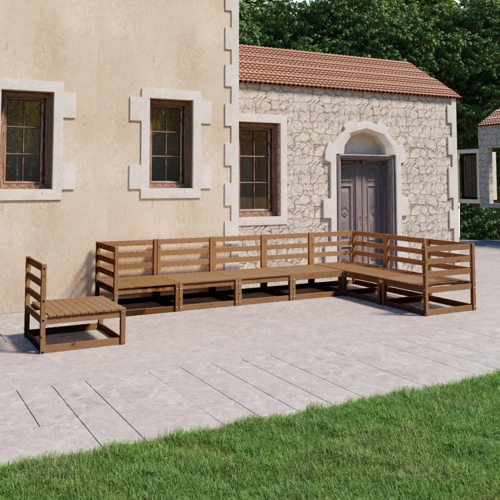 vidaXL 8-tlg. Garten-Lounge-Set Honigbraun Massivholz Kiefer