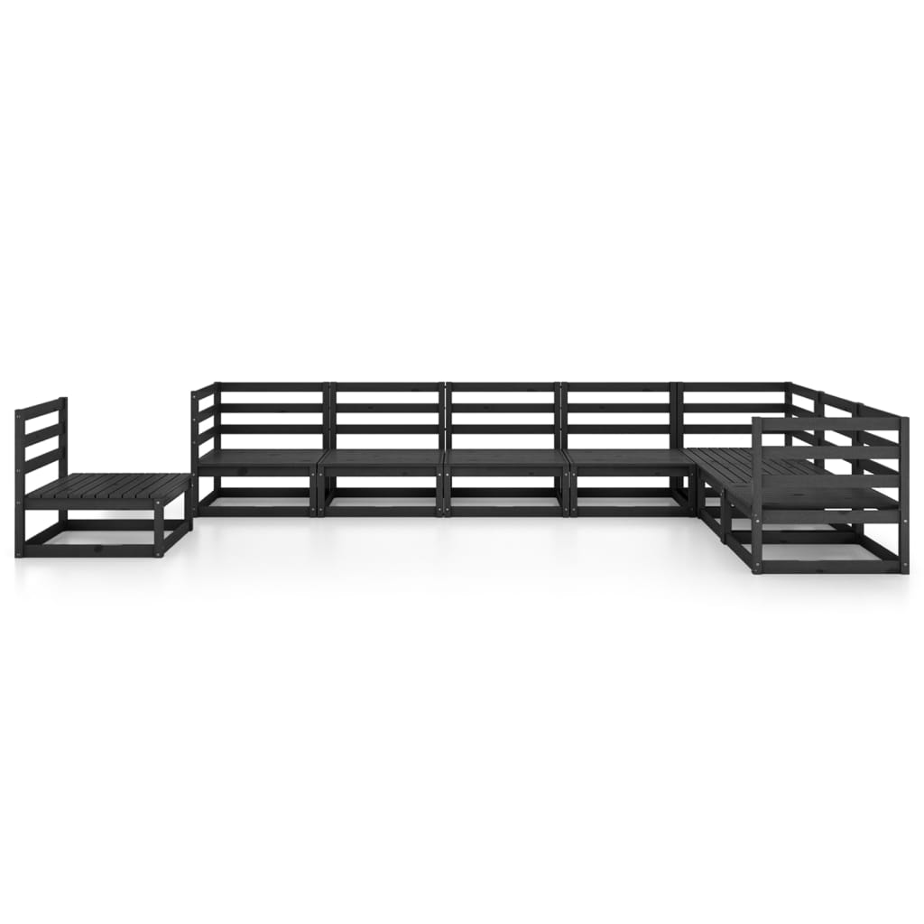 Thumbnail - vidaXL 8-tlg. Garten-Lounge-Set Schwarz Massivholz Kiefer