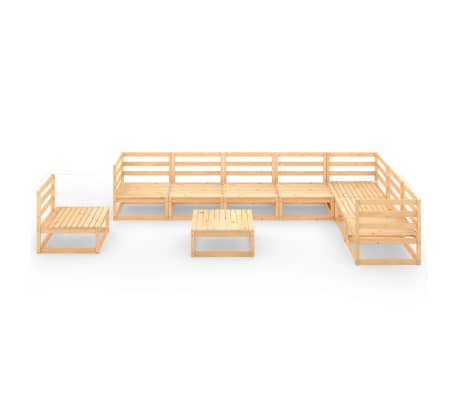 vidaXL 9 r&eacute;szes t&ouml;m&ouml;r fenyőfa kerti &uuml;lőgarnit&uacute;ra