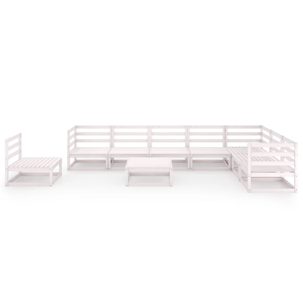 

vidaXL 9-delige Loungeset massief grenenhout wit