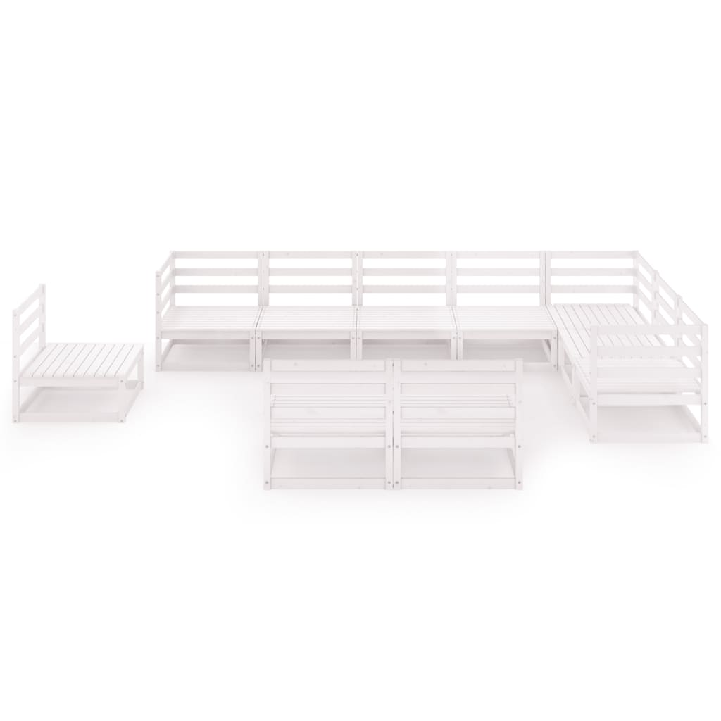 

vidaXL 10-delige Loungeset massief grenenhout wit