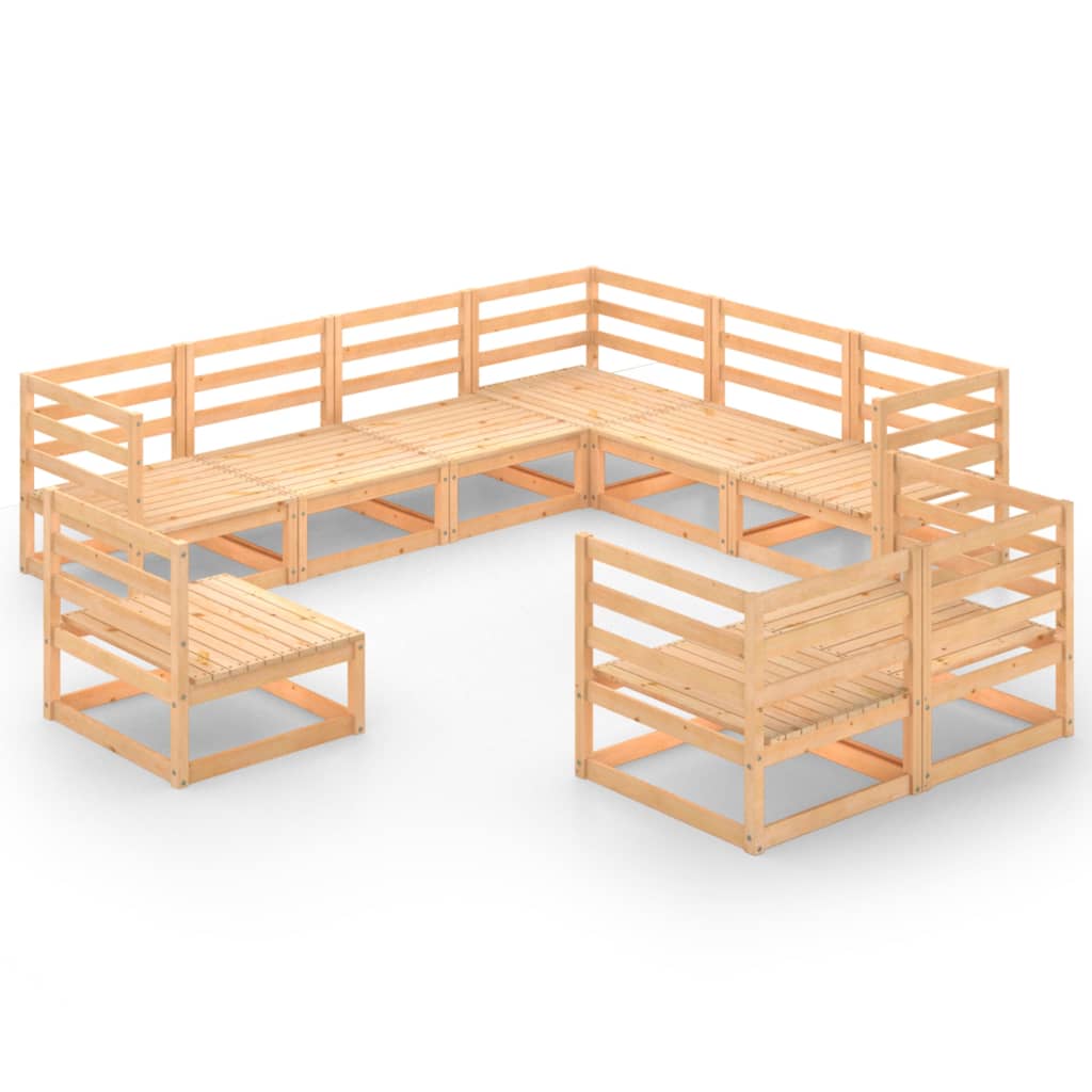 Poza vidaXL Set mobilier de gradina, 9 piese, lemn masiv de pin